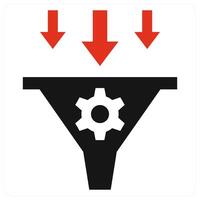Filtration icon concept in red color vector