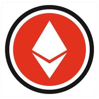 Ethereum icon concept in red color vector