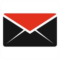 Envelope icon concept in red color vector
