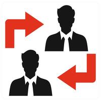 Employee Transfer icon concept in red color vector