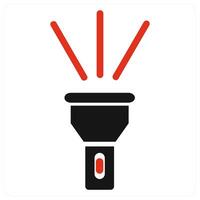 Flash Light icon concept in red color vector