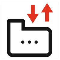 Folder Sharing icon concept in red color vector