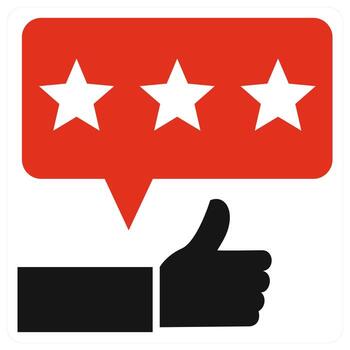 Feedback and rating icon concept in red color vector