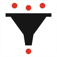 Filtering icon concept in red color vector