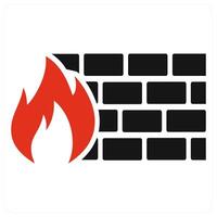Firewall and wall in red color vector
