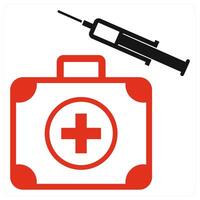 First Aid Kit icon concept in red color vector