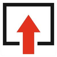 File Upload icon in red color vector
