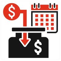 Fixed Funding icon concept in red color vector