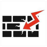 Firewall and bricks icon concept in red color vector