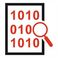 Find Data icon in red color vector