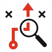 Find Solution icon in red color vector