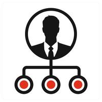 Hierarchy and organization icon concept in red color vector