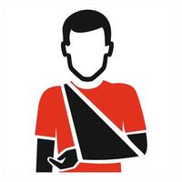Hand Injury icon concept in red color vector