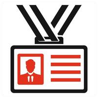 Id card concept in red color vector
