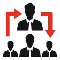 Human Resource icon concept in red color vector