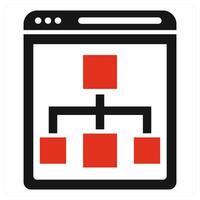 Hierarchy concept in red color vector