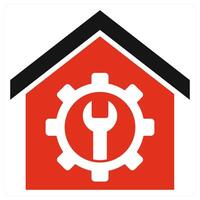Home Automation icon concept in red color vector