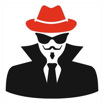 Hacker icon concept in red color vector