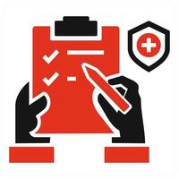 Heart Checkup icon concept in red color vector