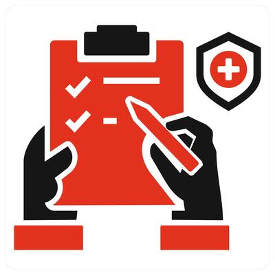 Heart Checkup icon concept in red color