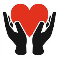 Heart Care icon concept in red color vector