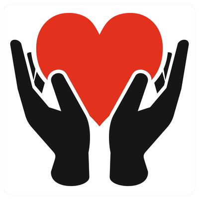 Heart Care icon concept in red color