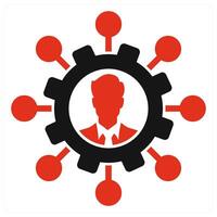 Human Resource concept in red color vector