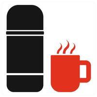 Hot Flask icon concept in red color vector