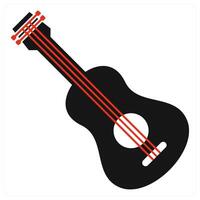 Guitar icon concept in red color vector