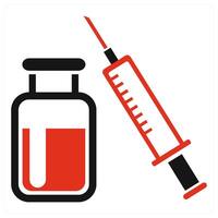 Injection icon concept in red color vector
