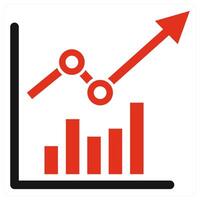 Graph Chart icon concept in red color vector