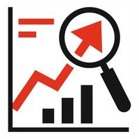 Growth Trend icon concept in red color vector