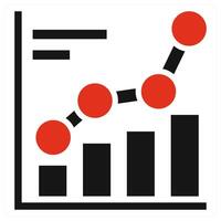Growth and increase icon concept in red color vector