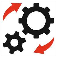 Implementation icon concept in red color vector
