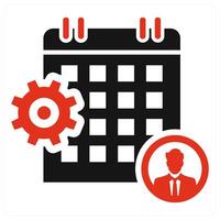 Job Roster icon concept in red color vector