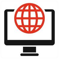 Internet icon concept in red color vector