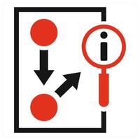 Information Retrieval icon concept in red color vector