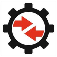 Integration icon concept in red color vector