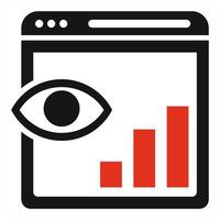 Impression Report concept in red color vector