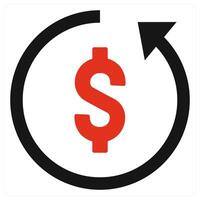 Investment Return icon concept in red color vector