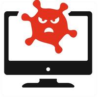 Infected System icon concept in red color vector