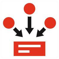 Information Resources icon concept in red color vector