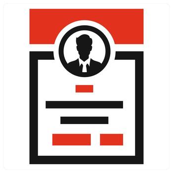 Linked In Profile icon concept in red color vector