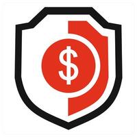 Investment Security icon in red color vector