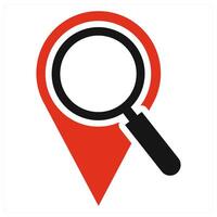 Local SEO icon in red color vector