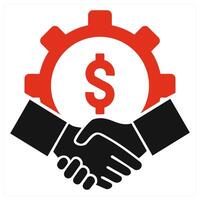 Joint Venture icon concept in red color vector