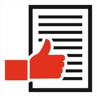Liked Document icon concept in red color vector