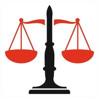 Justice icon concept in red color vector