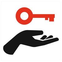 Key Concept icon concept in red color vector