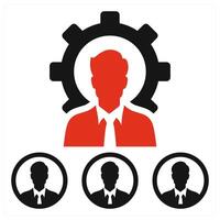 Leadership and team icon concept in red color vector